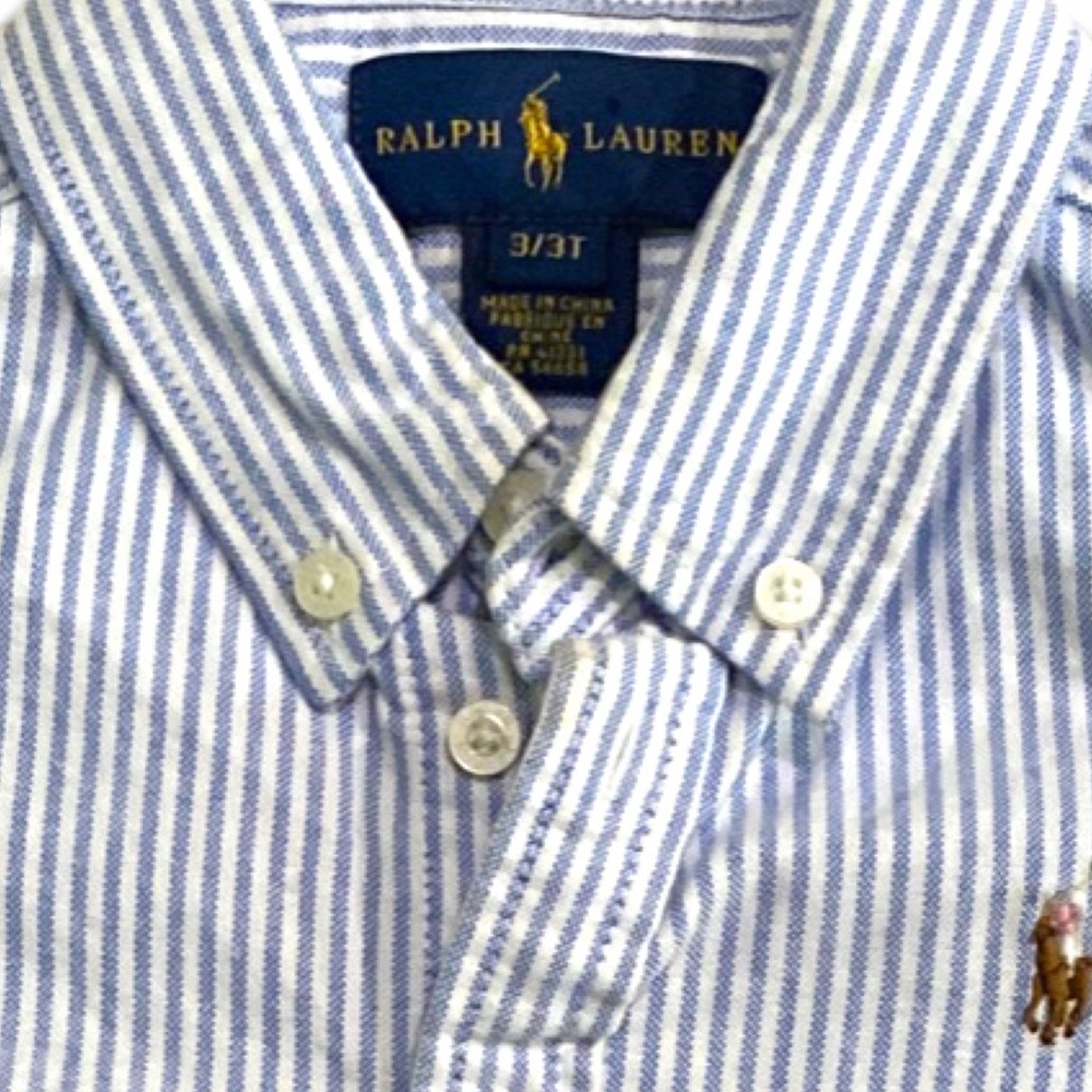 Girls Ralph Lauren Short Sleeve Oxford Shirt - Picture 2 of 12